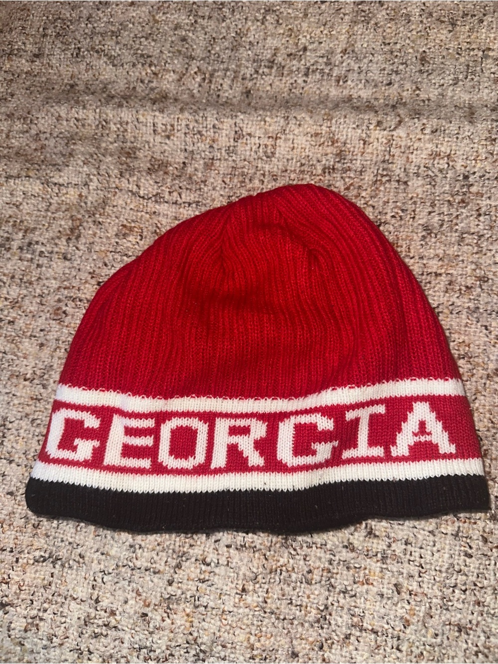 Georgia UGA Knit Beanie in Red, White & Black